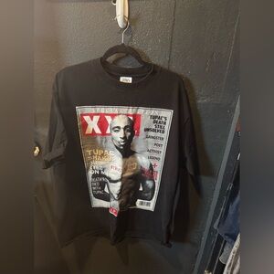 Shaka Wear Black Graphic Tee with Tupac Print Size 2XL